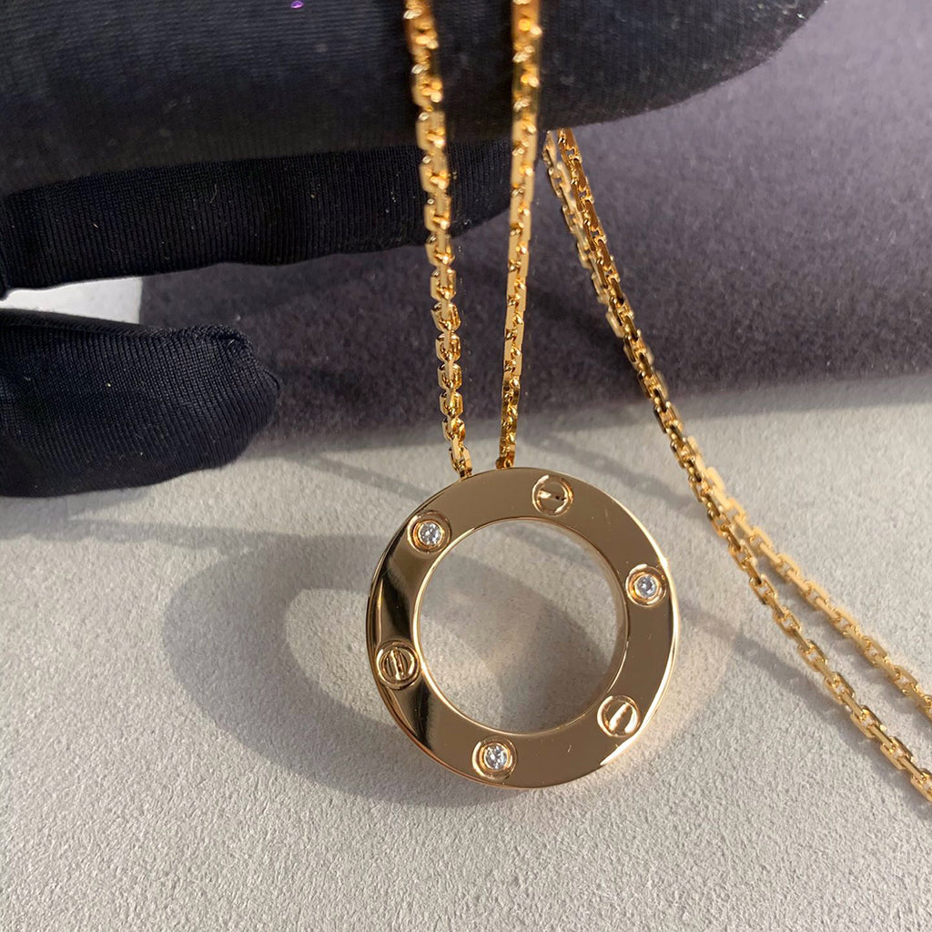 [Limara] LOVE NECKLACE 16MM 3 DIAMONDS