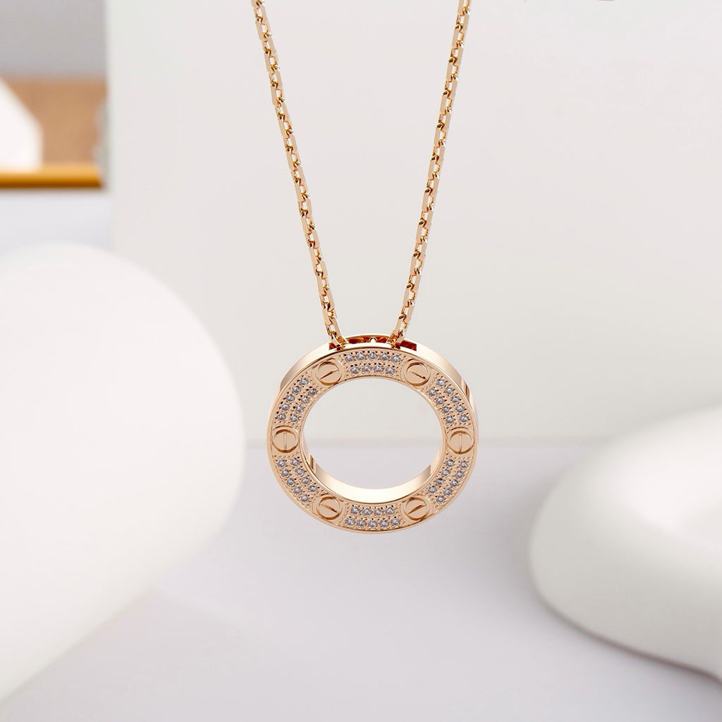 [Limara] LOVE NECKLACE 16MM  FULL DIAMOND