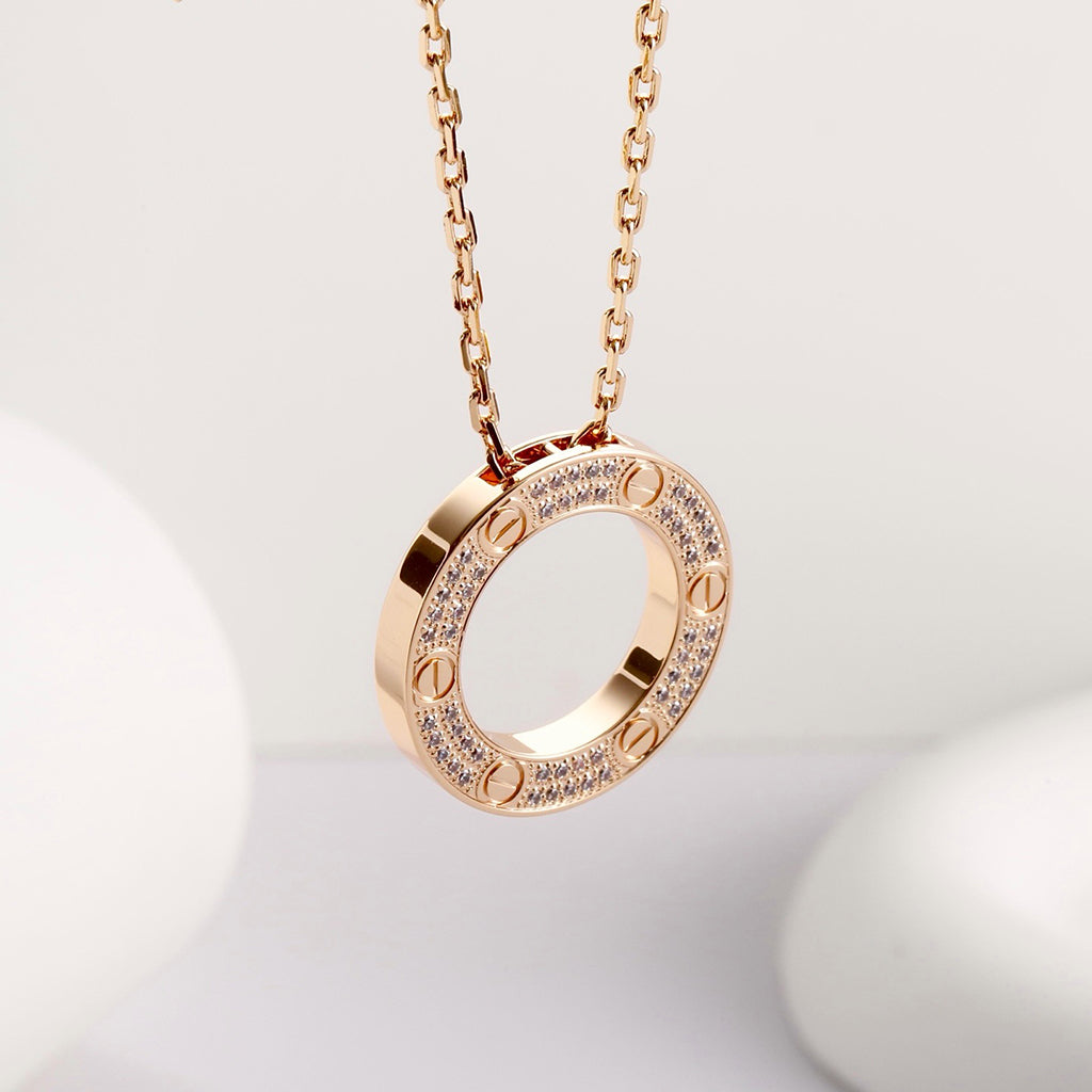 [Limara] LOVE NECKLACE 16MM  FULL DIAMOND