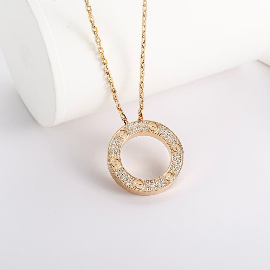 [Limara] LOVE NECKLACE 16MM  FULL DIAMOND
