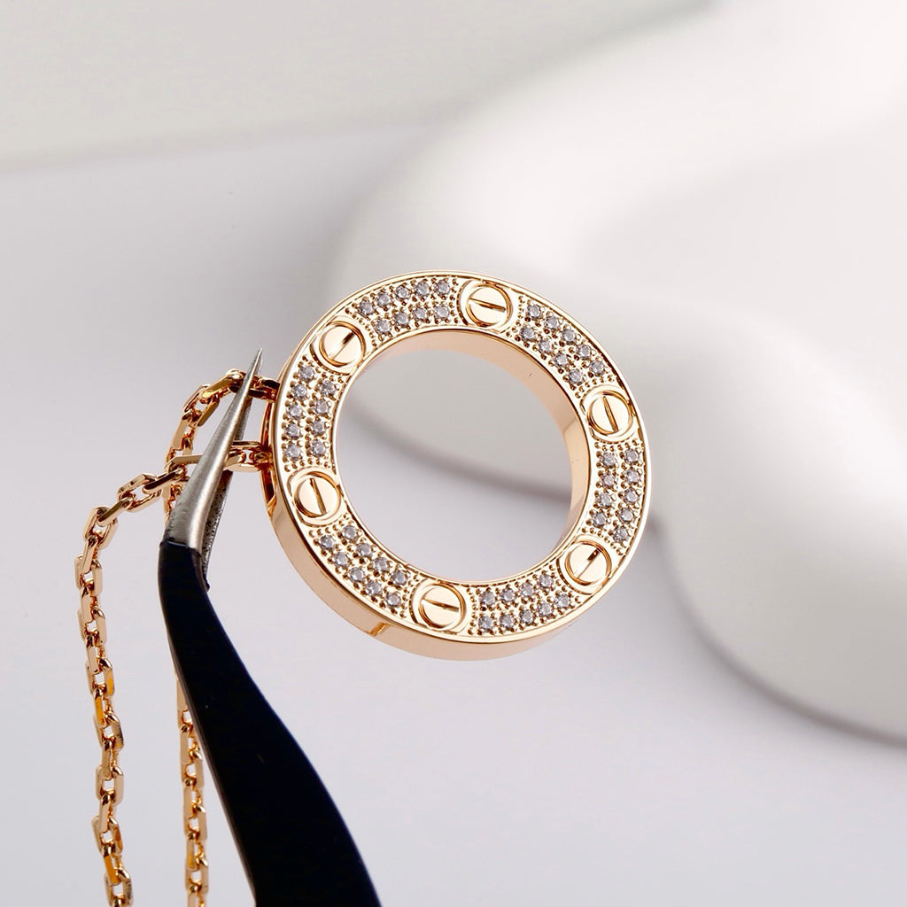 [Limara] LOVE NECKLACE 16MM  FULL DIAMOND