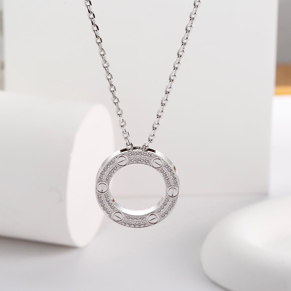 [Limara] LOVE NECKLACE 16MM  FULL DIAMOND