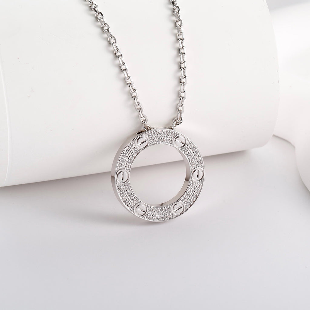 [Limara] LOVE NECKLACE 16MM  FULL DIAMOND