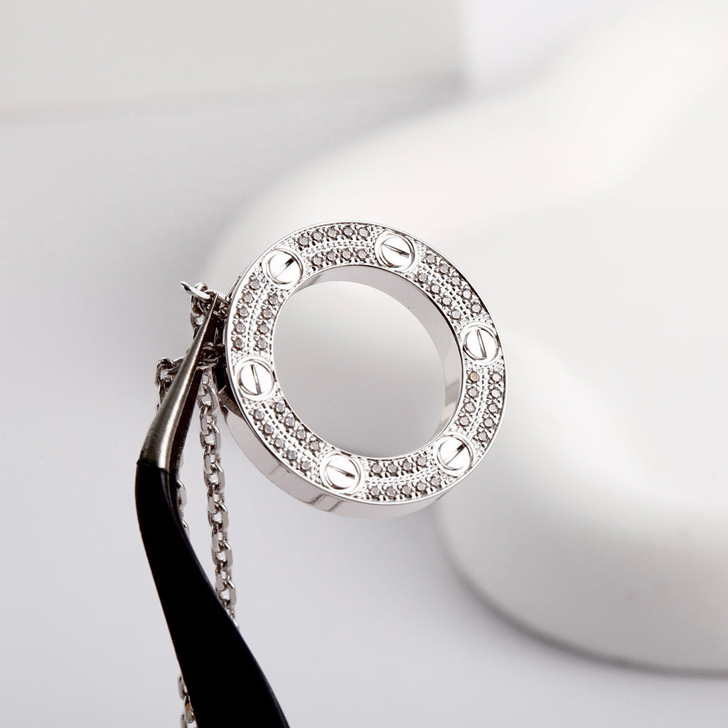 [Limara] LOVE NECKLACE 16MM  FULL DIAMOND