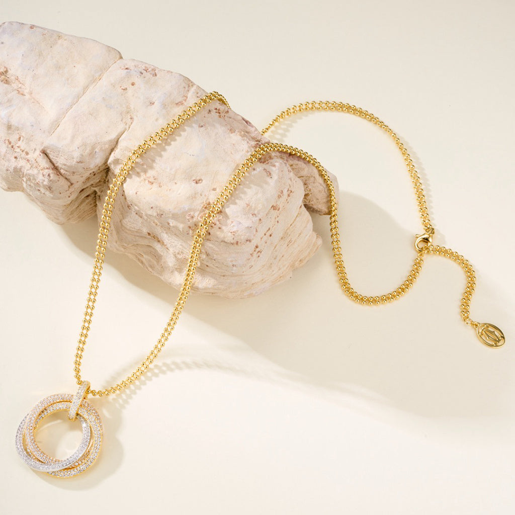 [Limara] TRINITY LARGE FULL DIAMOND  NECKLACE