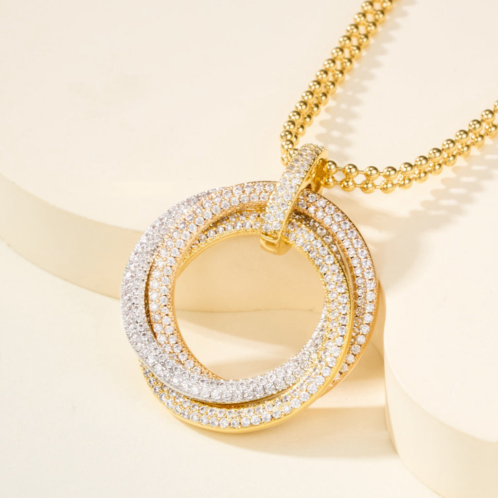 [Limara] TRINITY LARGE FULL DIAMOND  NECKLACE