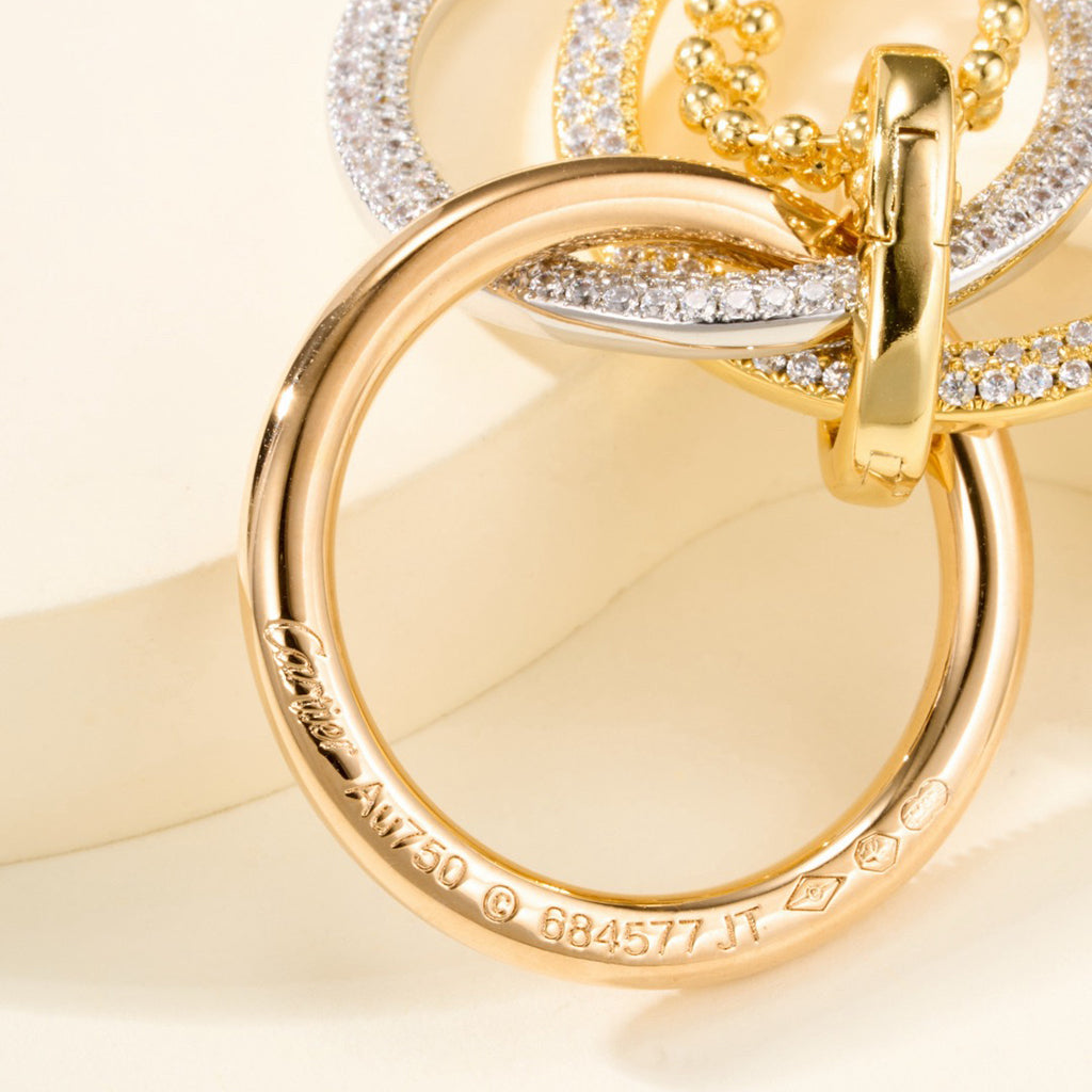 [Limara] TRINITY LARGE FULL DIAMOND  NECKLACE