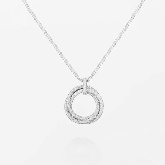 [Limara] TRINITY LARGE FULL DIAMOND  NECKLACE