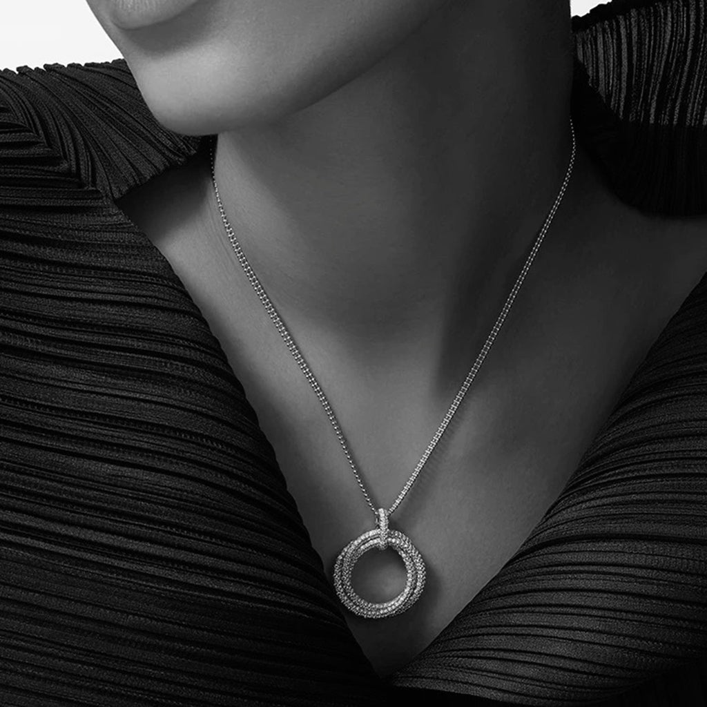 [Limara] TRINITY LARGE FULL DIAMOND  NECKLACE