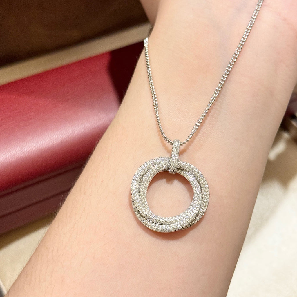 [Limara] TRINITY LARGE FULL DIAMOND  NECKLACE