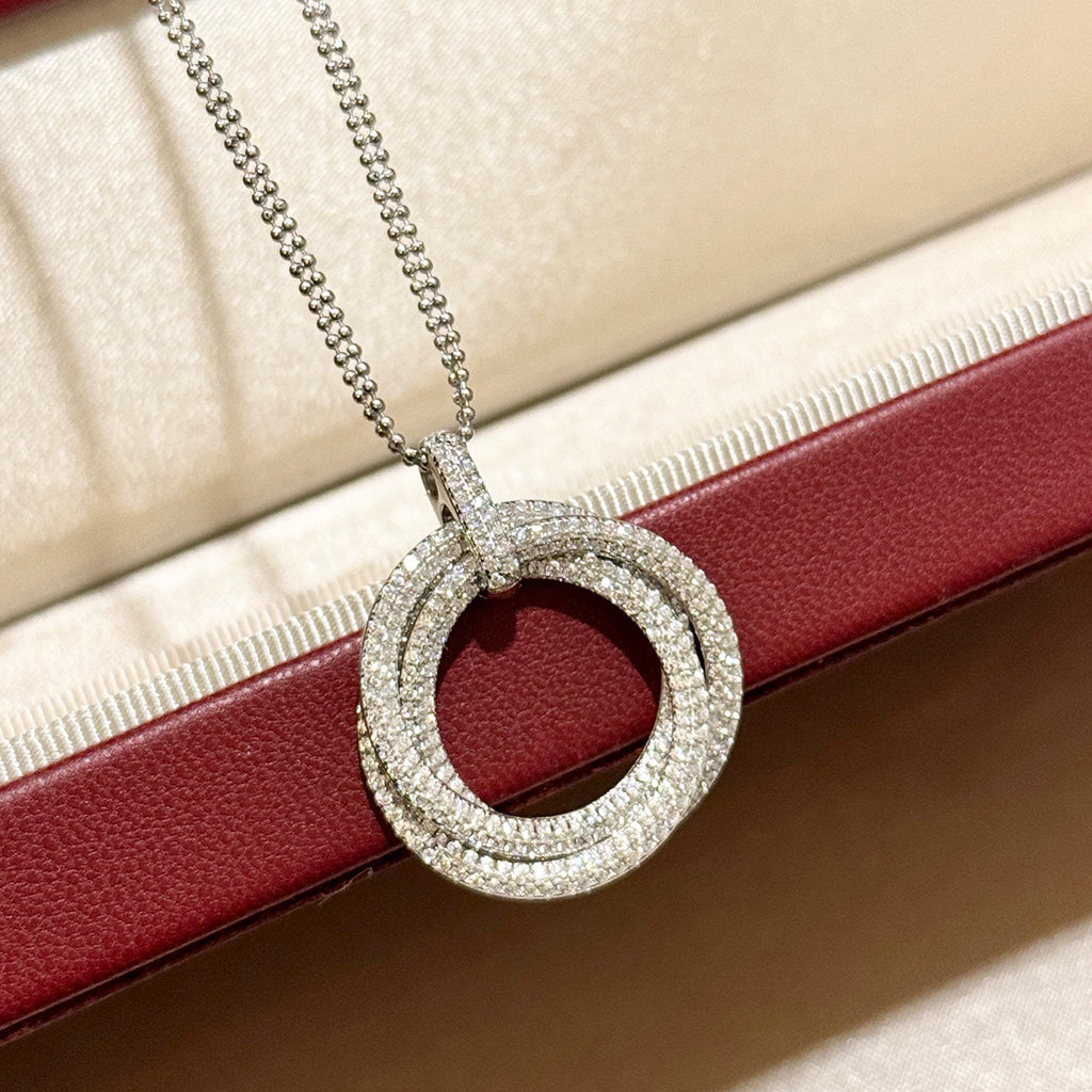 [Limara] TRINITY LARGE FULL DIAMOND  NECKLACE