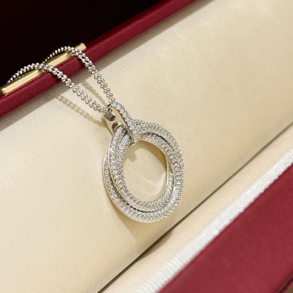 [Limara] TRINITY LARGE FULL DIAMOND  NECKLACE