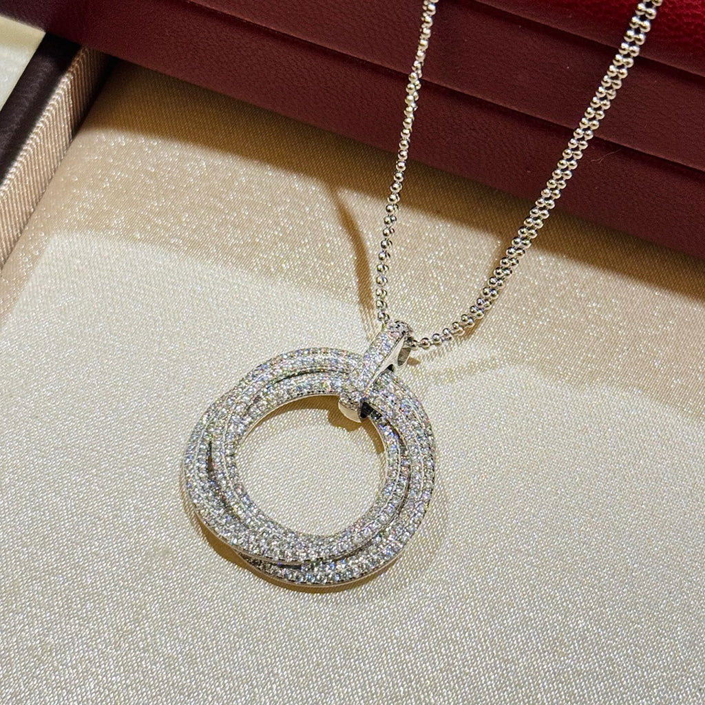 [Limara] TRINITY LARGE FULL DIAMOND  NECKLACE