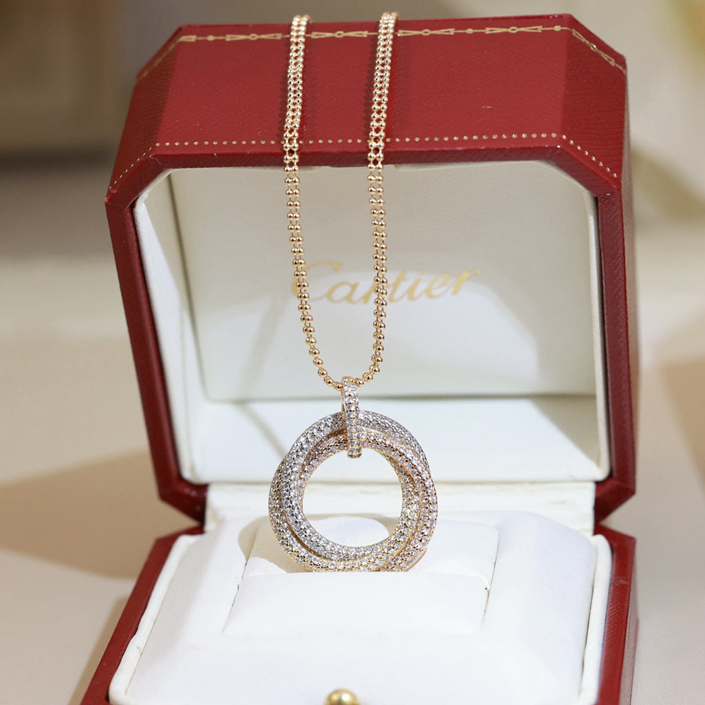 [Limara] TRINITY LARGE FULL DIAMOND  NECKLACE
