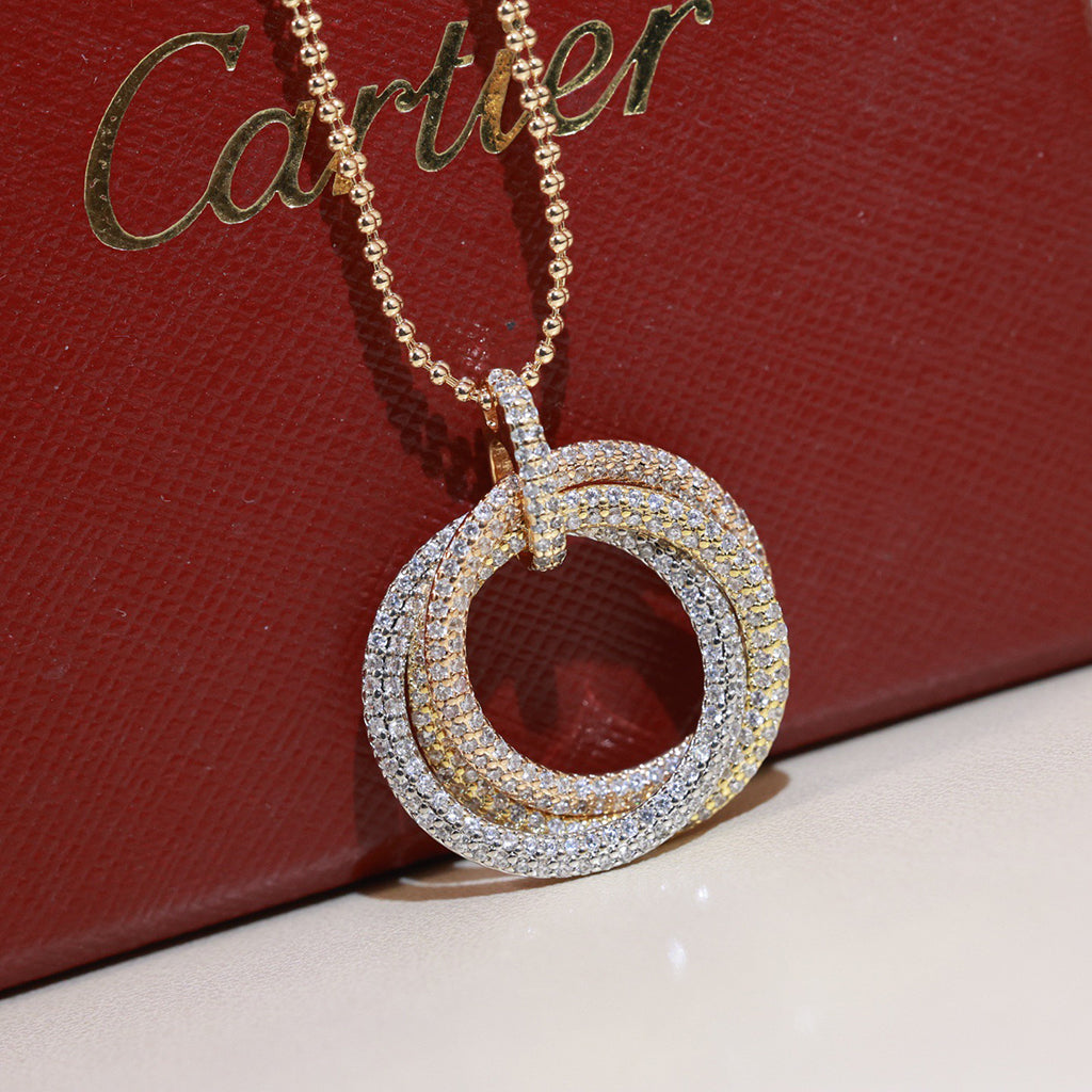 [Limara] TRINITY LARGE FULL DIAMOND  NECKLACE