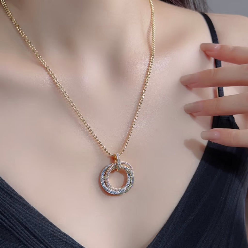 [Limara] TRINITY LARGE FULL DIAMOND  NECKLACE