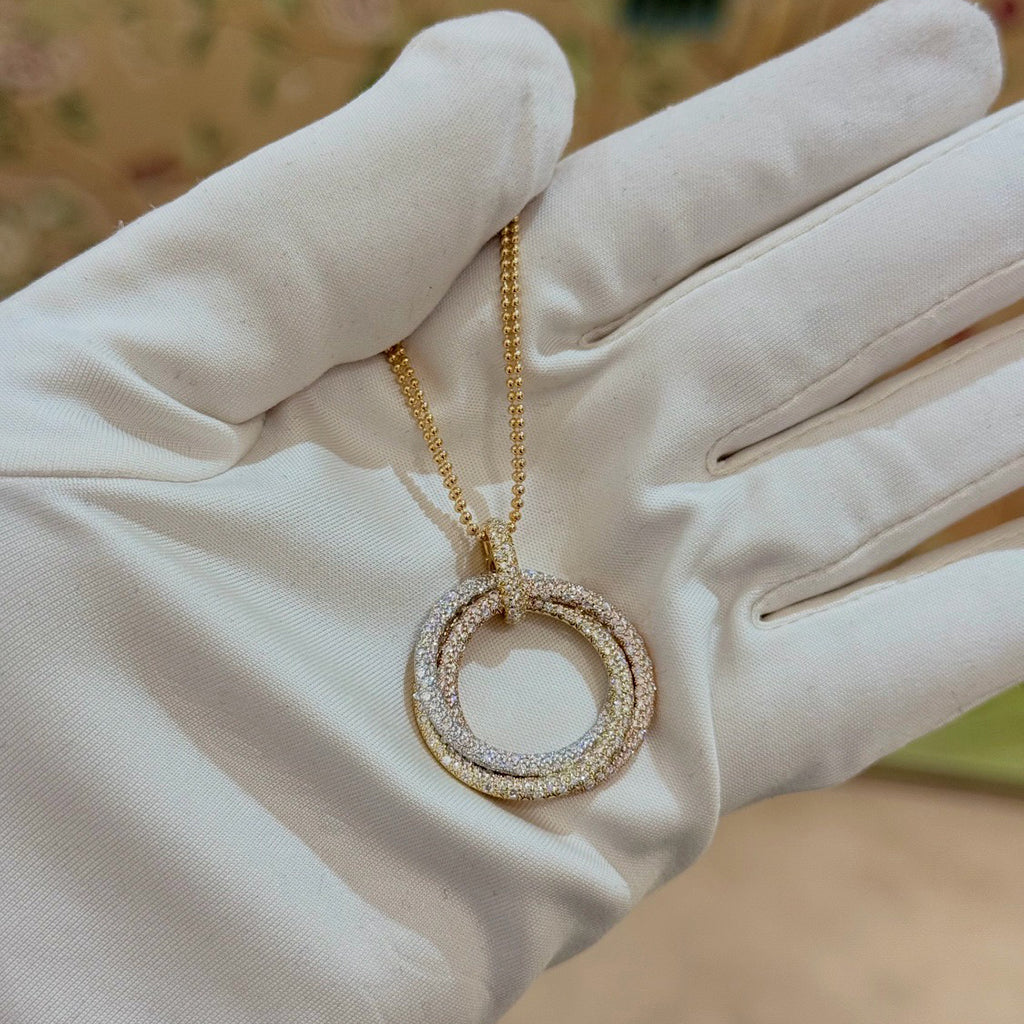 [Limara] TRINITY LARGE FULL DIAMOND  NECKLACE