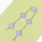 [Limara]LUCKY CLOVER 5-MOTIF BRACELET - PURPLE CHALCEDONY COLLECTION