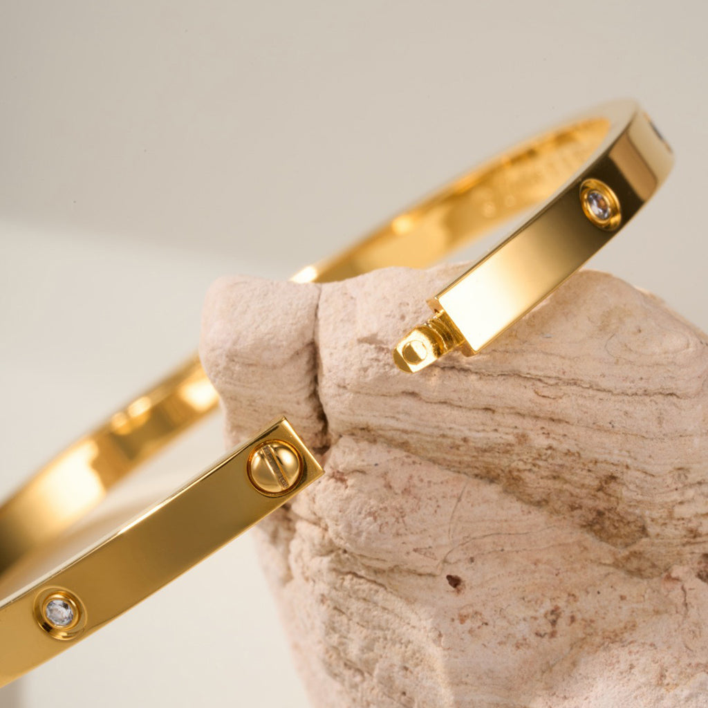 [Limara] JUSTE Diamond & LOVE Diamond Bracelet Stack Set