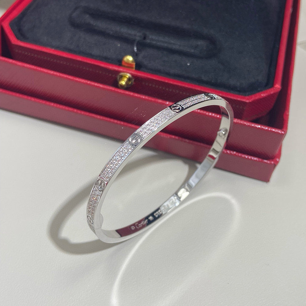 [Limara] JUSTE Diamond & LOVE Diamond-Paved Bracelet Stack Set