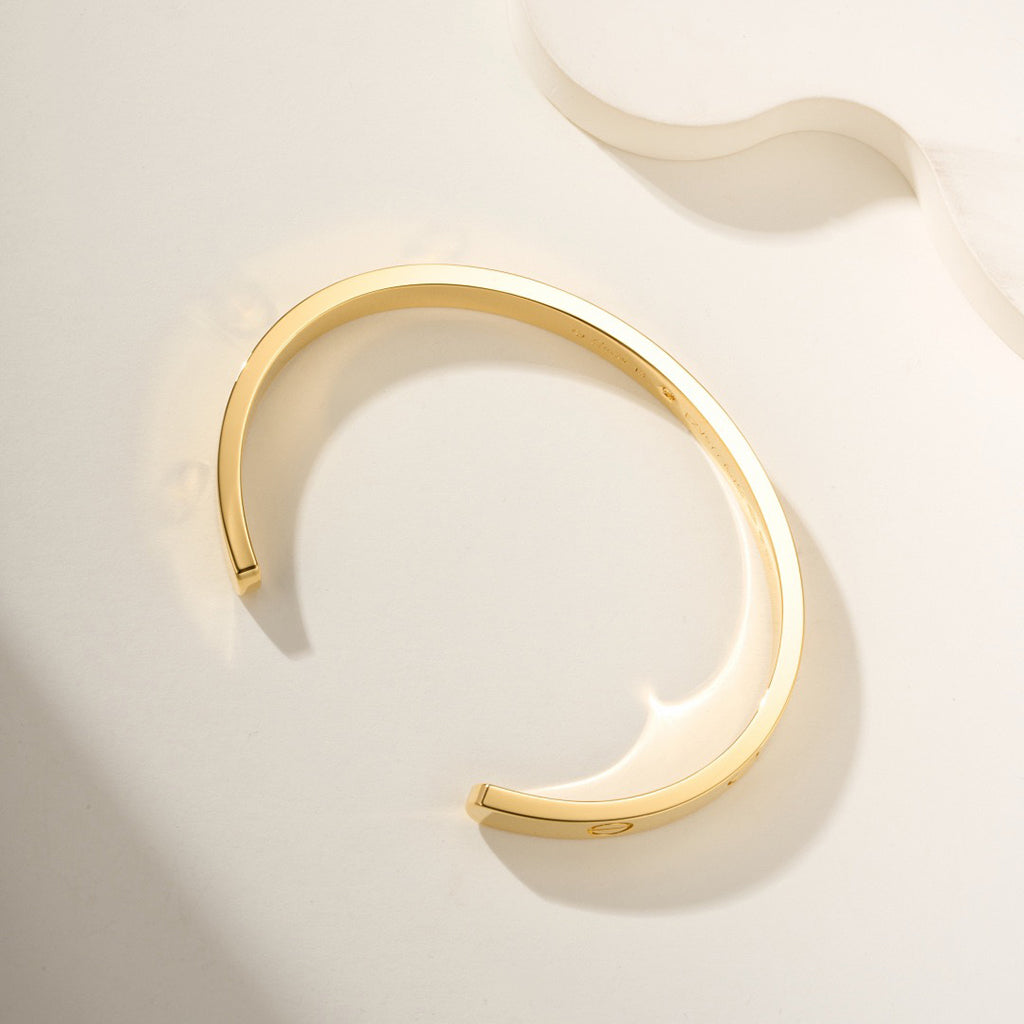 [Limara] LOVE BRACELET 6.1MM 1 DIAMOND OPEN CUFF