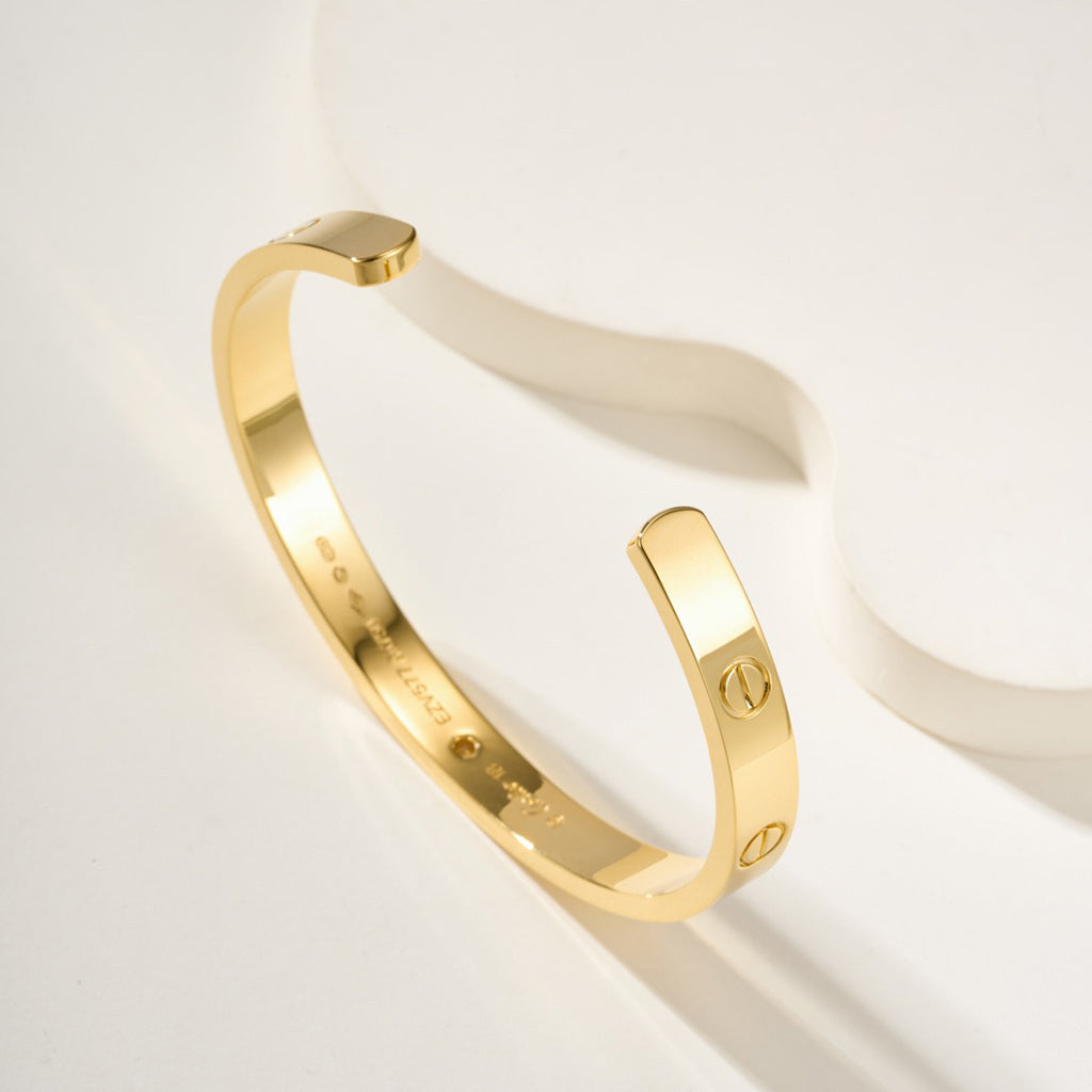 [Limara] LOVE BRACELET 6.1MM 1 DIAMOND OPEN CUFF