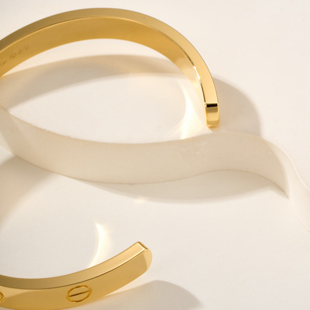 [Limara] LOVE BRACELET 6.1MM 1 DIAMOND OPEN CUFF