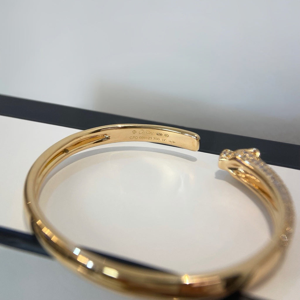 [Limara] PANTHERE HALF DIAMOND OPEN BRACELET