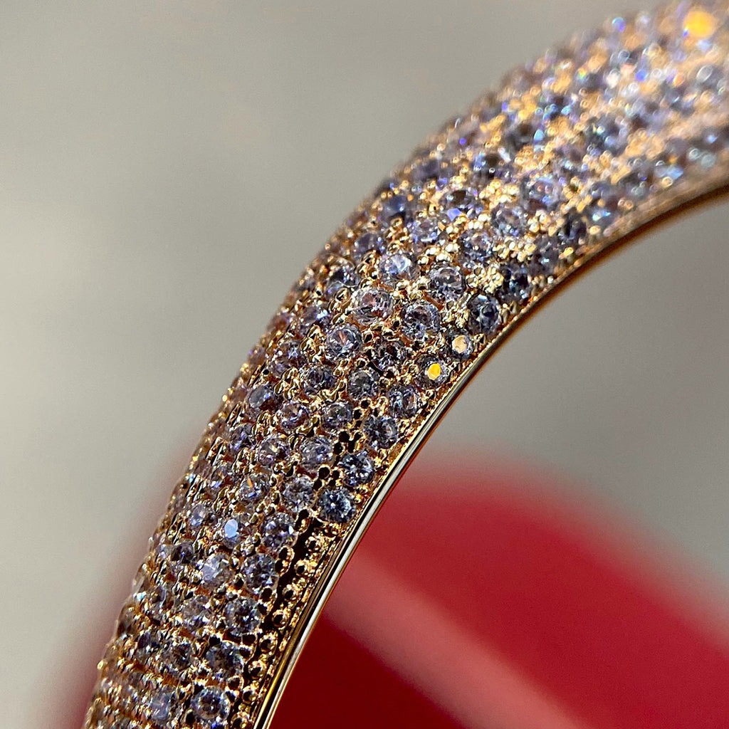 [Limara] PANTHERE HALF DIAMOND OPEN BRACELET