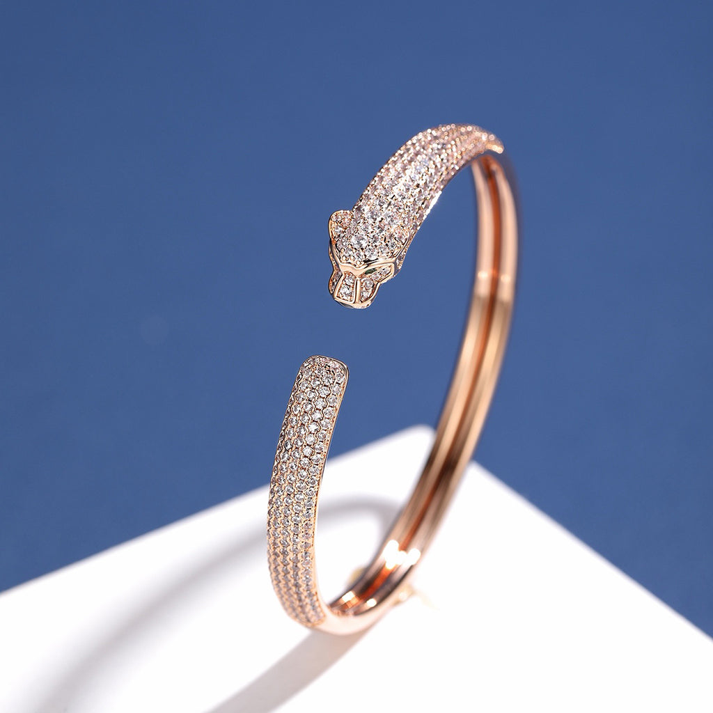 [Limara] PANTHERE FULL DIAMOND OPEN BRACELET