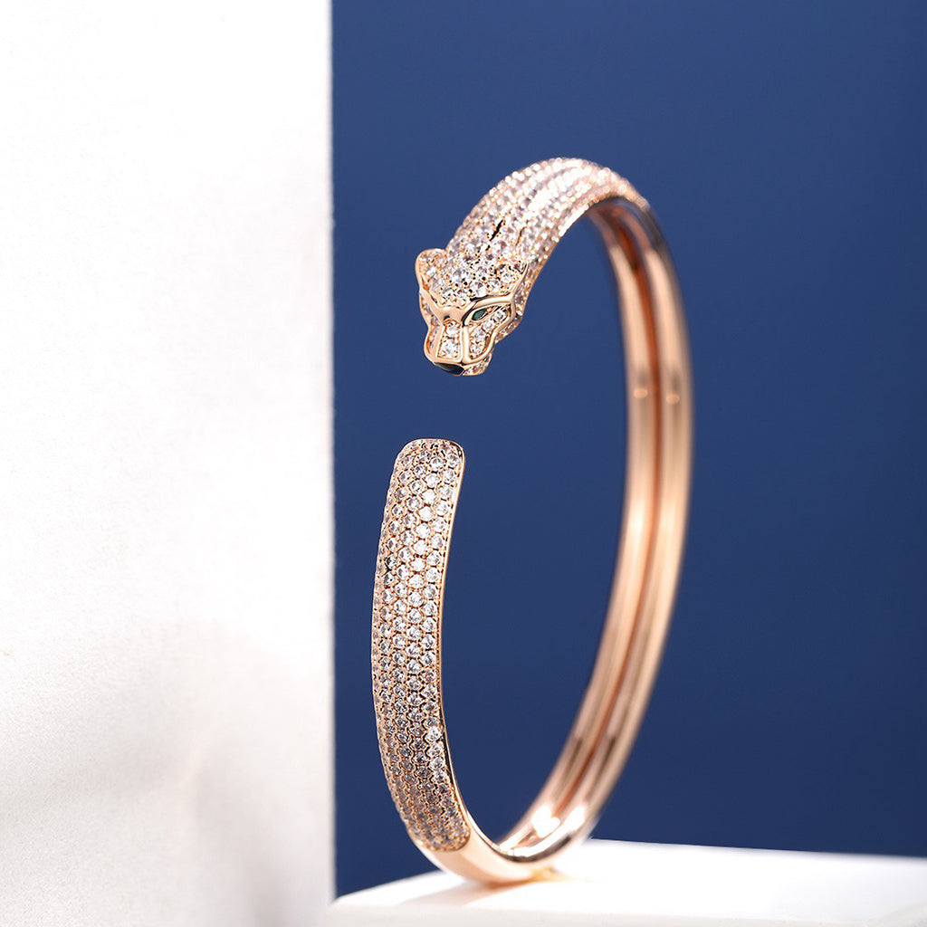 [Limara] PANTHERE FULL DIAMOND OPEN BRACELET
