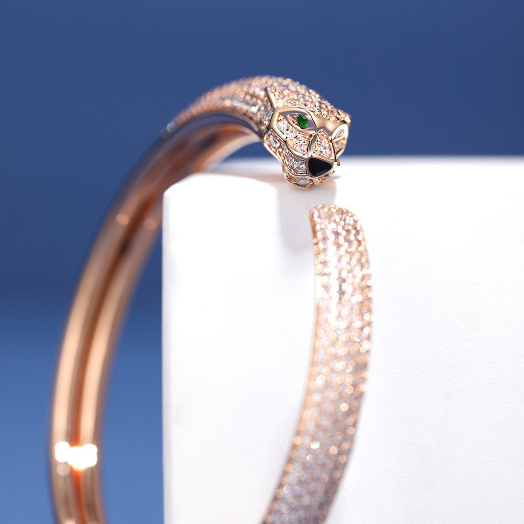 [Limara] PANTHERE FULL DIAMOND OPEN BRACELET