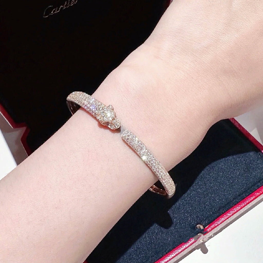 [Limara] PANTHERE FULL DIAMOND OPEN BRACELET