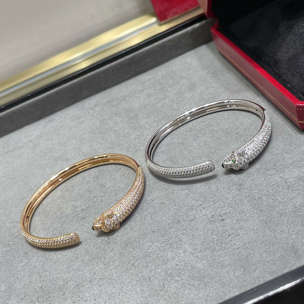 [Limara] PANTHERE FULL DIAMOND OPEN BRACELET