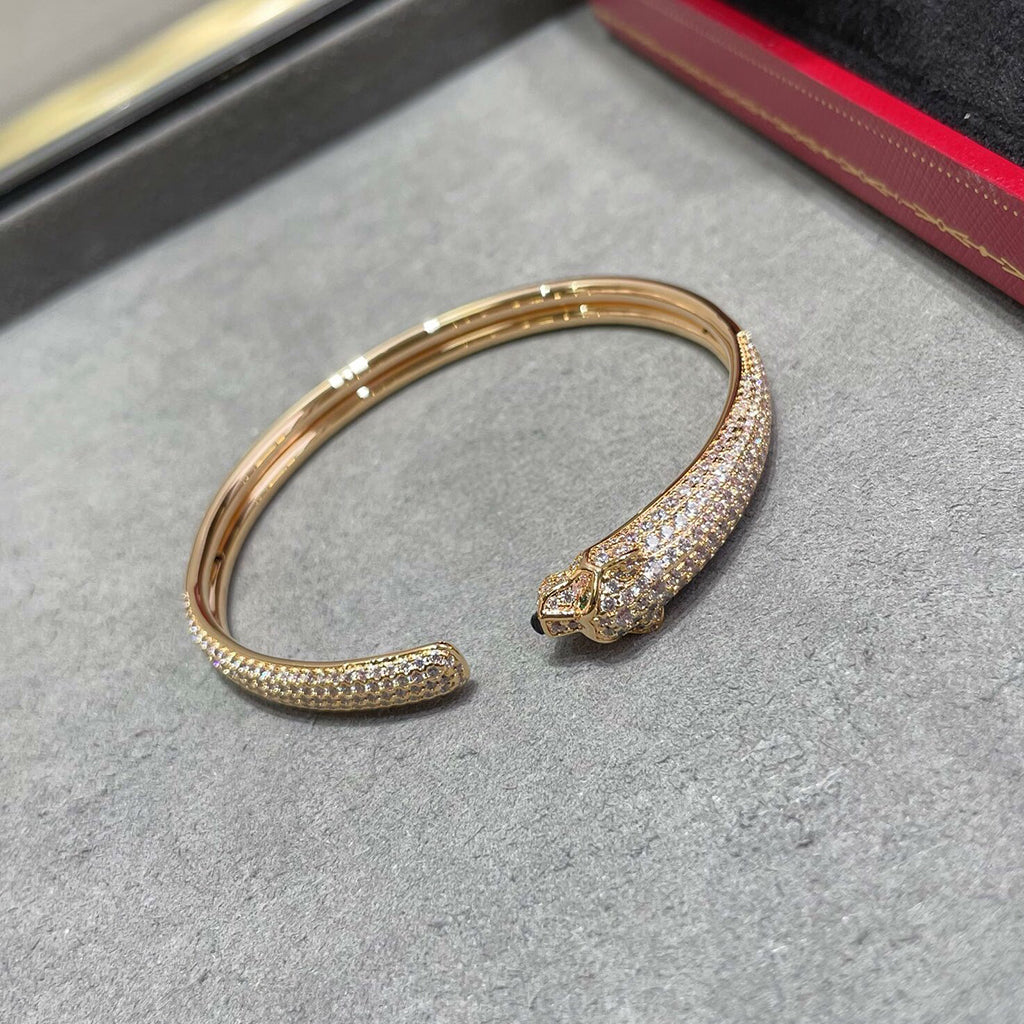 [Limara] PANTHERE FULL DIAMOND OPEN BRACELET