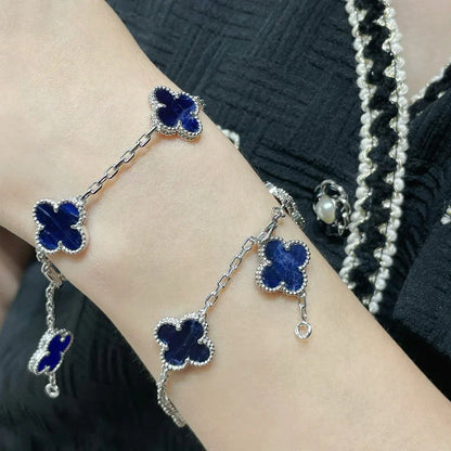 [Limara]LUCKY CLOVER 5-MOTIF BRACELET - PIETERSITE COLLECTION