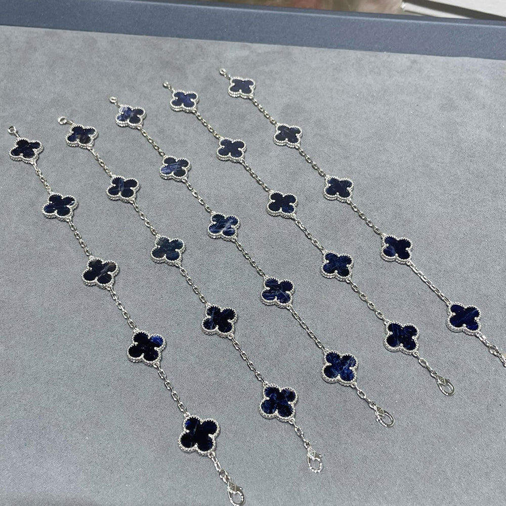 [Limara]LUCKY CLOVER 5-MOTIF BRACELET - PIETERSITE COLLECTION
