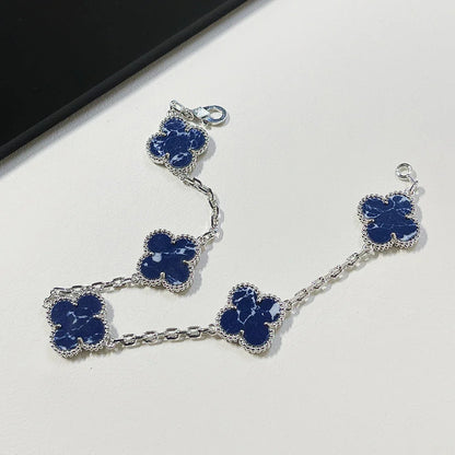[Limara]LUCKY CLOVER 5-MOTIF BRACELET - PIETERSITE COLLECTION
