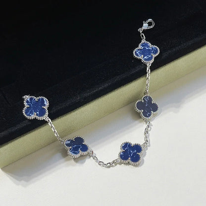 [Limara]LUCKY CLOVER 5-MOTIF BRACELET - PIETERSITE COLLECTION