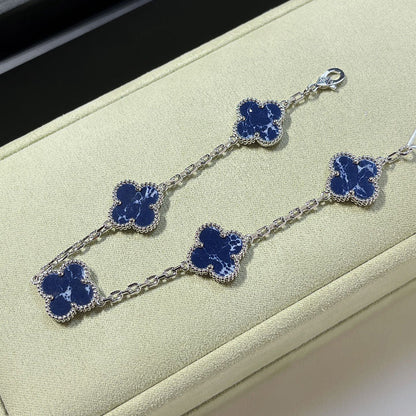 [Limara]LUCKY CLOVER 5-MOTIF BRACELET - PIETERSITE COLLECTION
