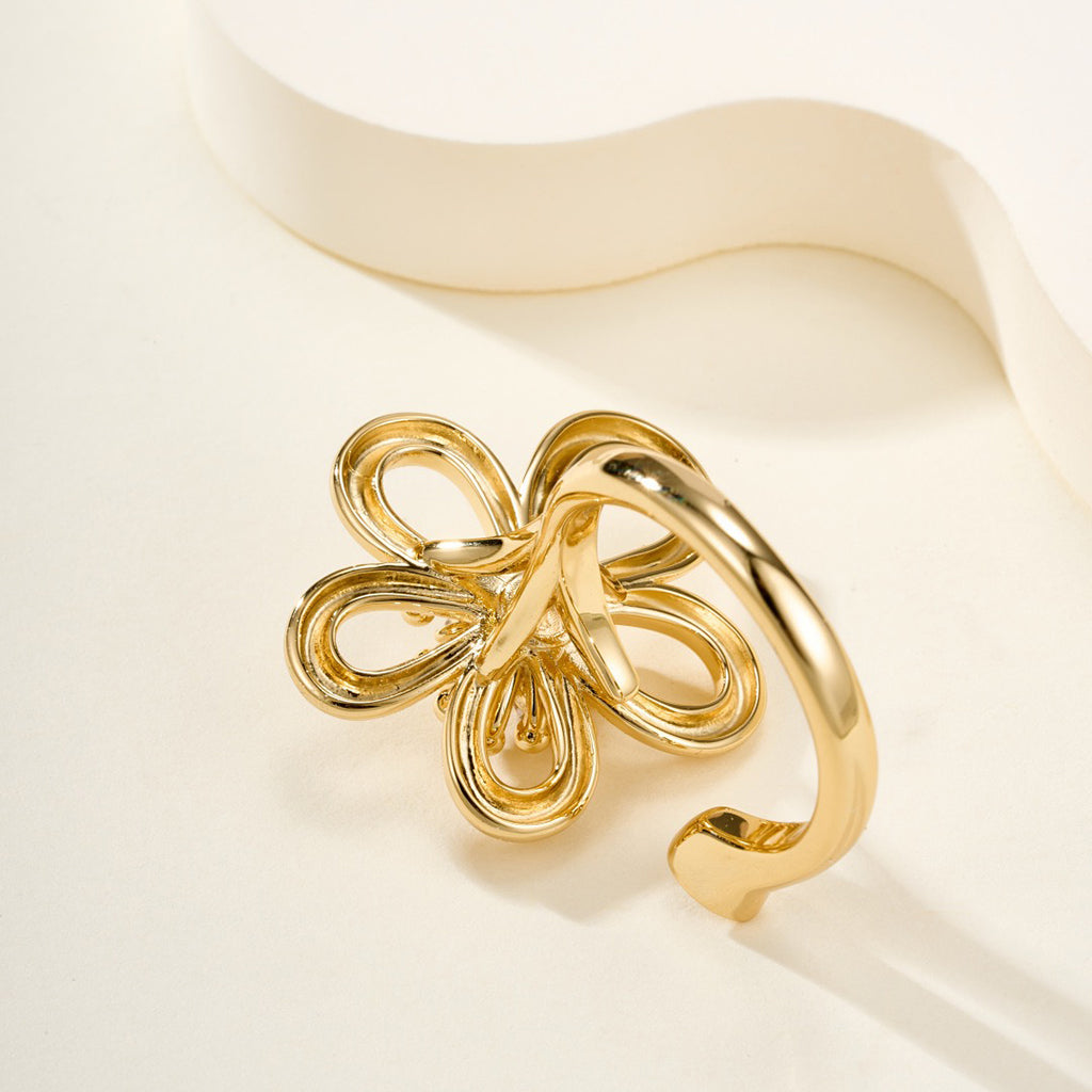 [Limara]   FLOWERLACE OPEN RING 5 DIAMONDS