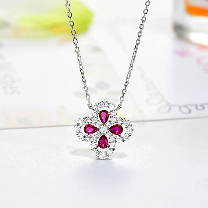 [Limara]LOOP NECKLACE FULL MOTIF DIAMOND 16MM MULTIPLE COLORS