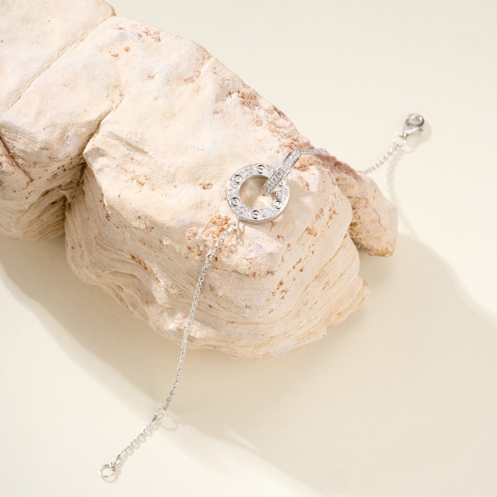 [Limara] LOVE DOUBLE RING FULL DIAMOND BRACELET