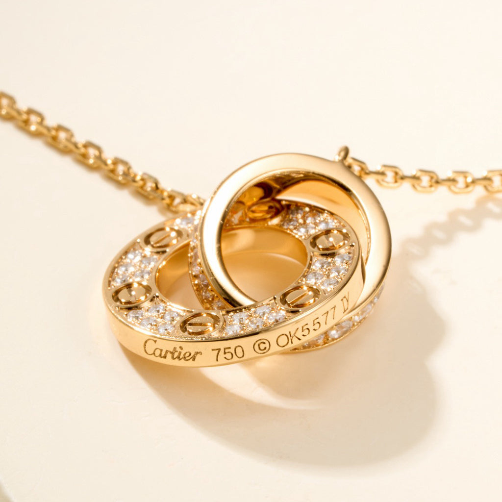 [Limara] LOVE DOUBLE RING FULL DIAMOND BRACELET