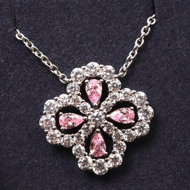 [Limara]LOOP NECKLACE FULL MOTIF DIAMOND 16MM MULTIPLE COLORS