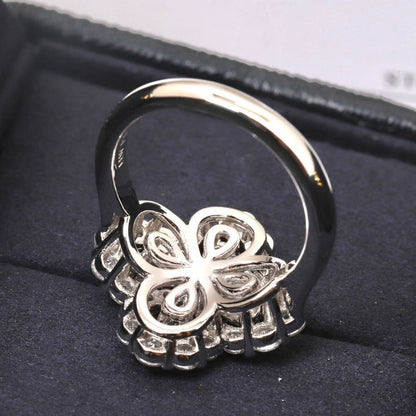 [Limara]LOOP RING FULL MOTIF DIAMOND 16MM SILVE