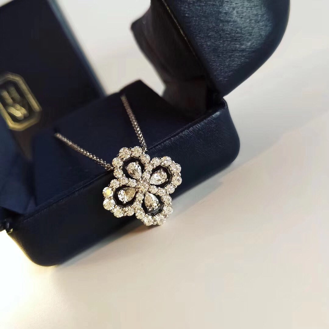 [Limara]LOOP NECKLACE FULL MOTIF DIAMOND 16MM MULTIPLE COLORS