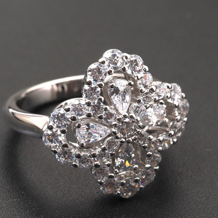 [Limara]LOOP RING FULL MOTIF DIAMOND 16MM SILVE