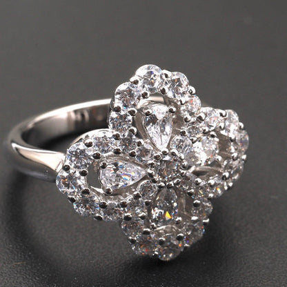 [Limara]LOOP RING FULL MOTIF DIAMOND 16MM SILVE