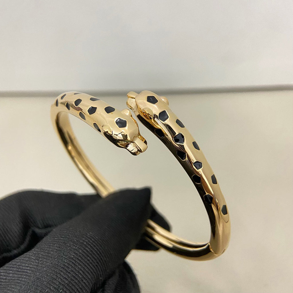 [Limara] PANTHERE DOUBLE HEADED OPEN BRACELET
